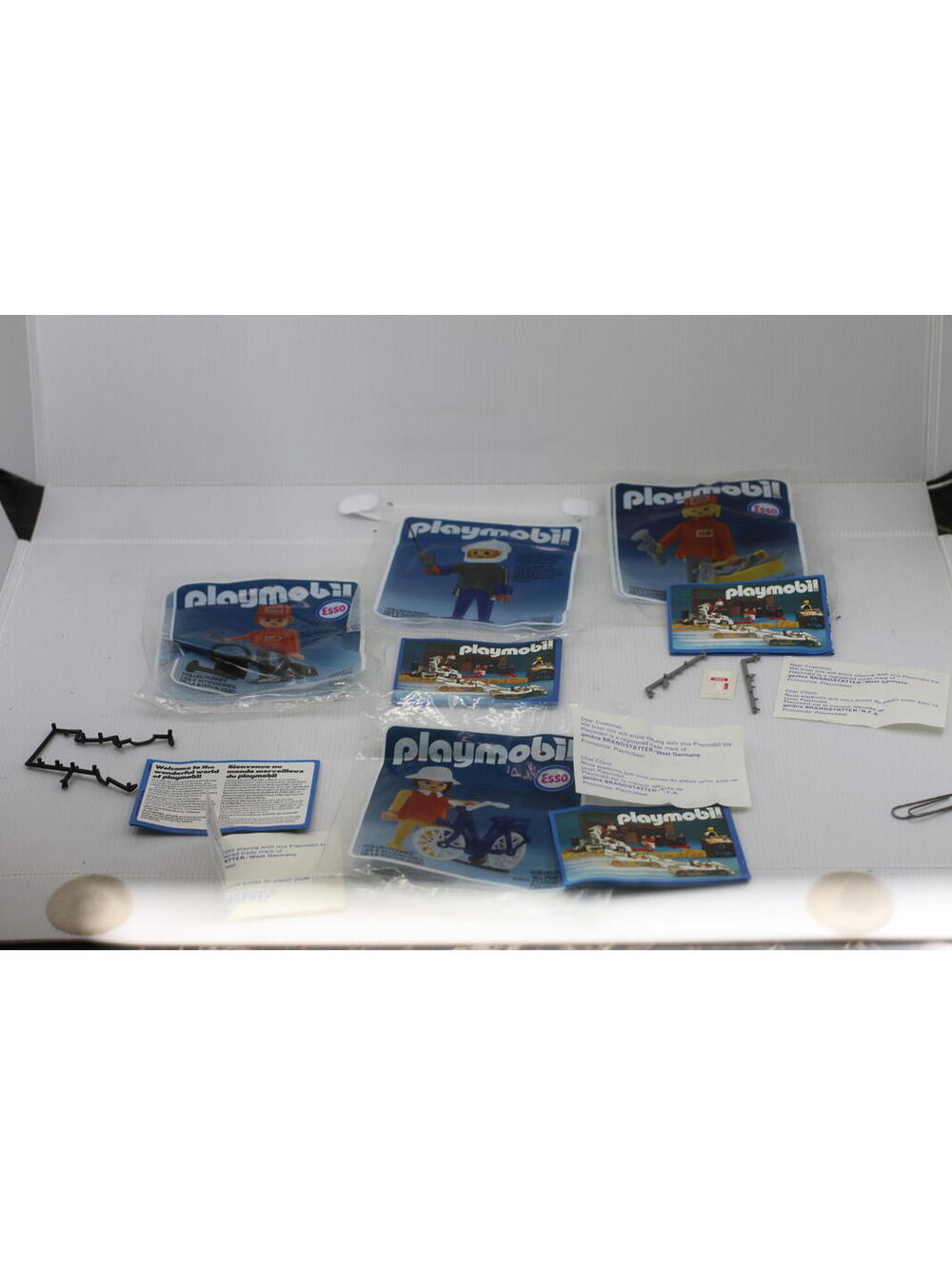 Vintage Playmobil Esso Empty Bags Inserts Booklets Lot 1980s Original